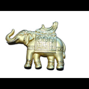 Vintage JJ Jonette Jewelry Elephant with Indian Howdah Gold Tone  Pin Brooch